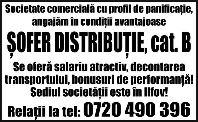 Sofer distributie, categoria B.